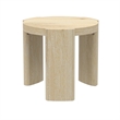 Lony Side End Table- 20 Inch Round- Modern Panel Legs- Natural Brown