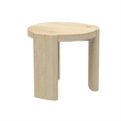 Lony Side End Table- 20 Inch Round- Modern Panel Legs- Natural Brown