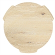 Lony Side End Table- 20 Inch Round- Modern Panel Legs- Natural Brown
