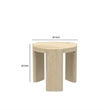 Lony Side End Table- 20 Inch Round- Modern Panel Legs- Natural Brown