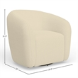 Mery Swivel Chair- Barrel Back- Ivory Upholstery- Solid Acacia Wood