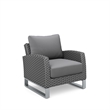 Kiu 2pc Outdoor Sofa Armchair- Woven Gray Aluminum Frame and Cushion