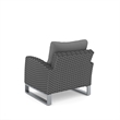 Kiu 2pc Outdoor Sofa Armchair- Woven Gray Aluminum Frame and Cushion