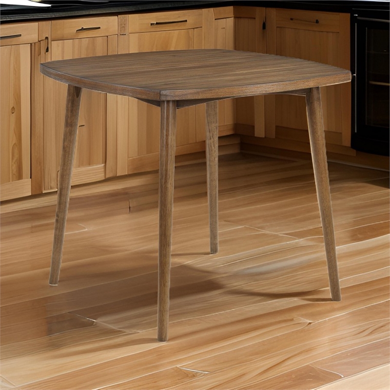 Summit 40 Inch Counter Height Table- Square Top- Rounded Edges- Wood- Brown