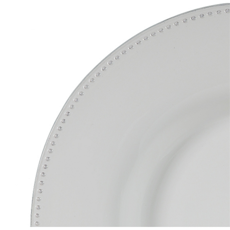 Enticing Round Decorative Porcelain Plate- White