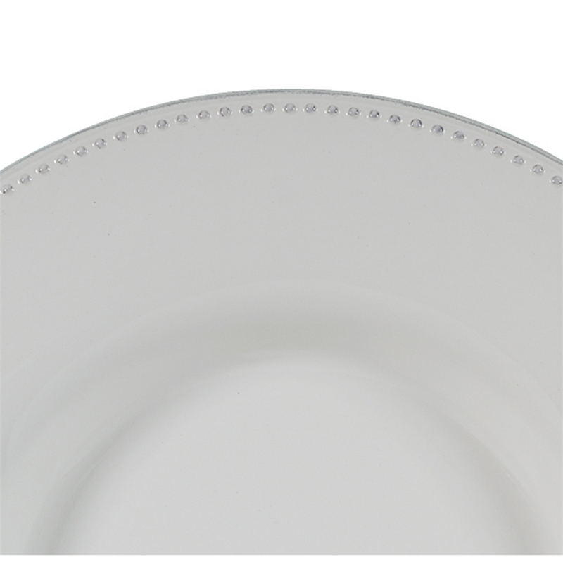 Enticing Round Decorative Porcelain Plate- White