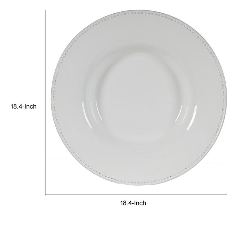 Enticing Round Decorative Porcelain Plate- White