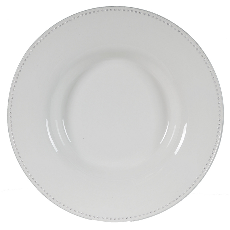 Enticing Round Decorative Porcelain Plate- White
