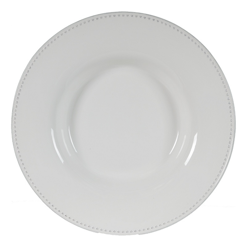 Enticing Round Decorative Porcelain Plate- White