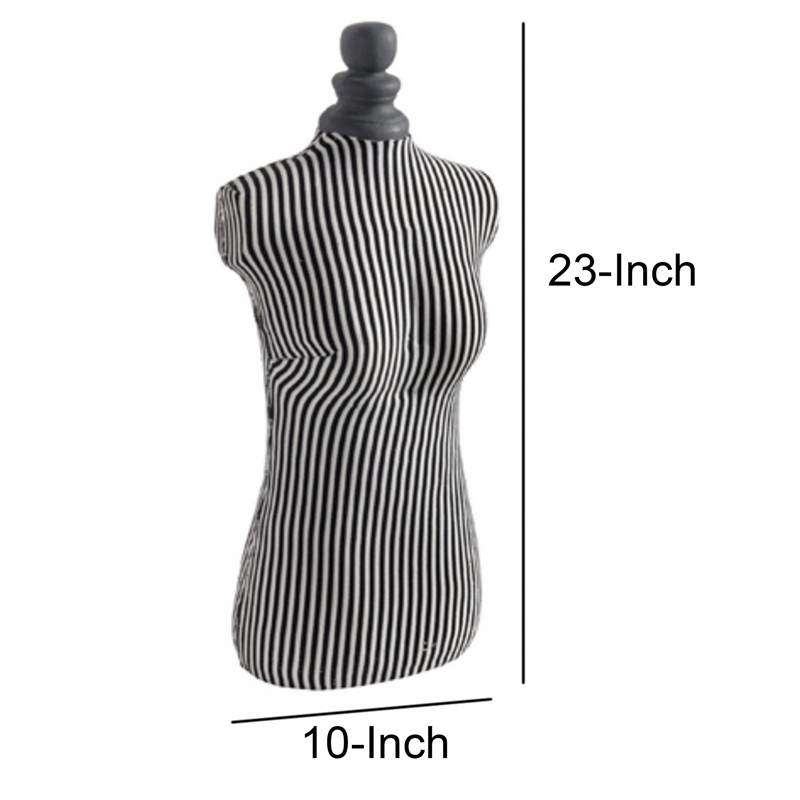 Fabric Wrapped Mannequin In Black and White