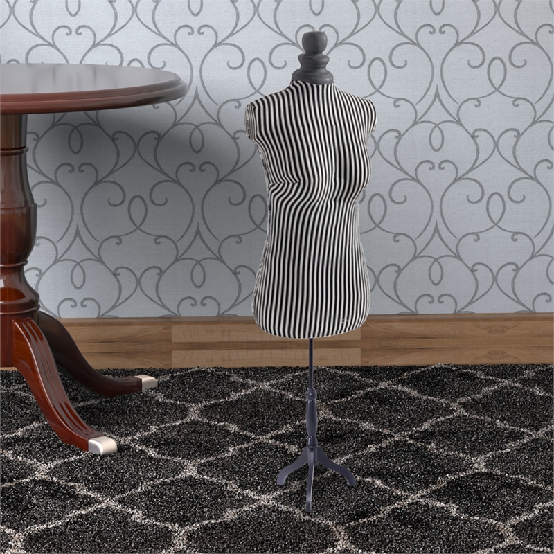 Fabric Wrapped Mannequin In Black and White