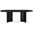 86 Inch Dining Table- Oval Top- Pedestal Base- Curved- Black Finish