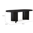 86 Inch Dining Table- Oval Top- Pedestal Base- Curved- Black Finish