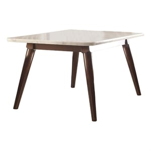 Astonishing Dining Table- White Marble & Walnut Brown