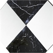 Contemporary Square Accent Wall Mirror with Faux Marble- Silver and Black