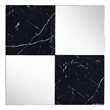 Contemporary Square Accent Wall Mirror with Faux Marble- Silver and Black