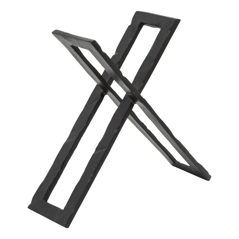 12 Inch Sculpture- 2 Metal Rectangles- Entwined Metal Structures- Black