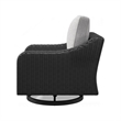 Tira 38 Inch Outdoor Swivel Lounge Chair- Cushioned- Resin- Black- Gray