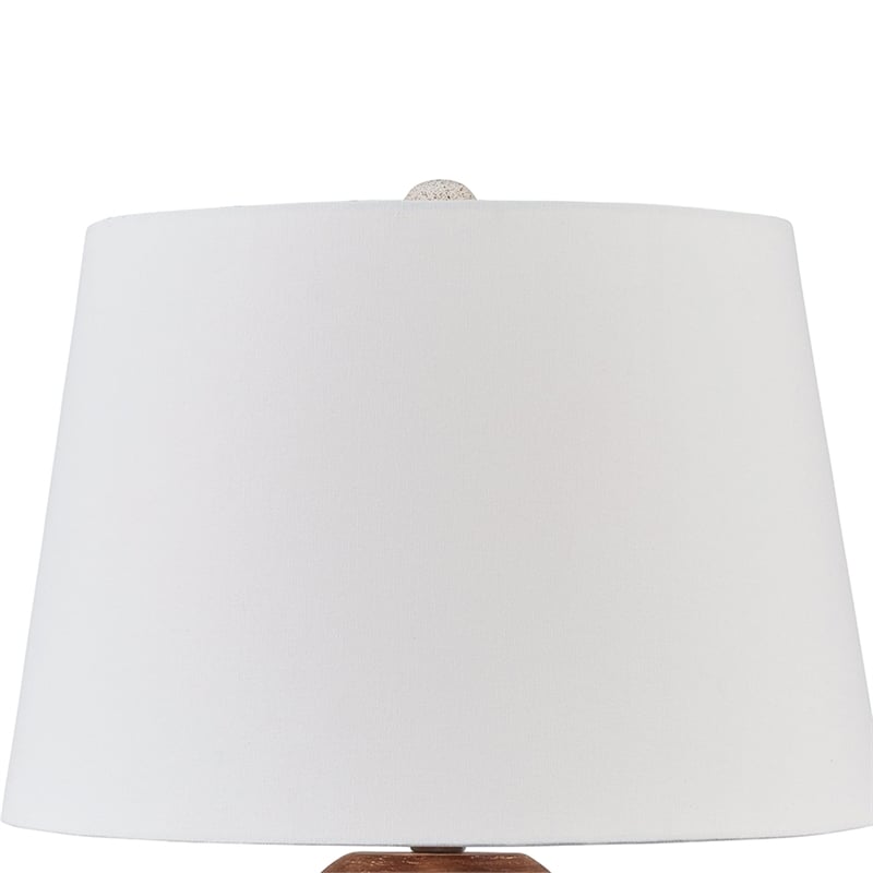 Gyen 29 Inch Table Lamp- Antique White Pattern Pot Base- Beige Empire Shade