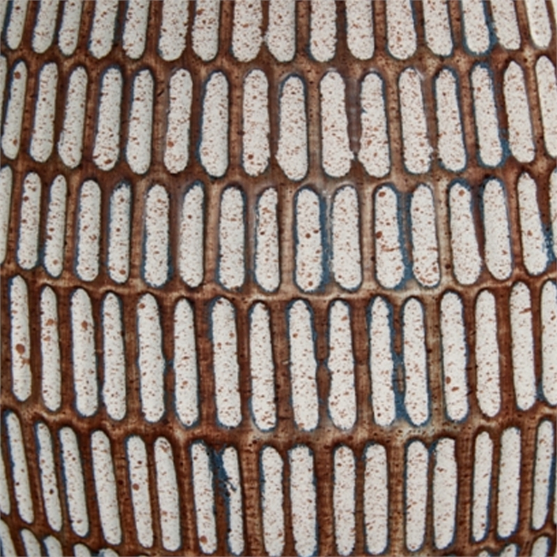 Gyen 29 Inch Table Lamp- Antique White Pattern Pot Base- Beige Empire Shade