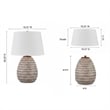 Gyen 29 Inch Table Lamp- Antique White Pattern Pot Base- Beige Empire Shade