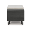 Yasmin Storage Bench- Black Gray Wood- Beige Polyester- Foam- 39 Inch