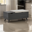 Yasmin Storage Bench- Black Gray Wood- Beige Polyester- Foam- 39 Inch