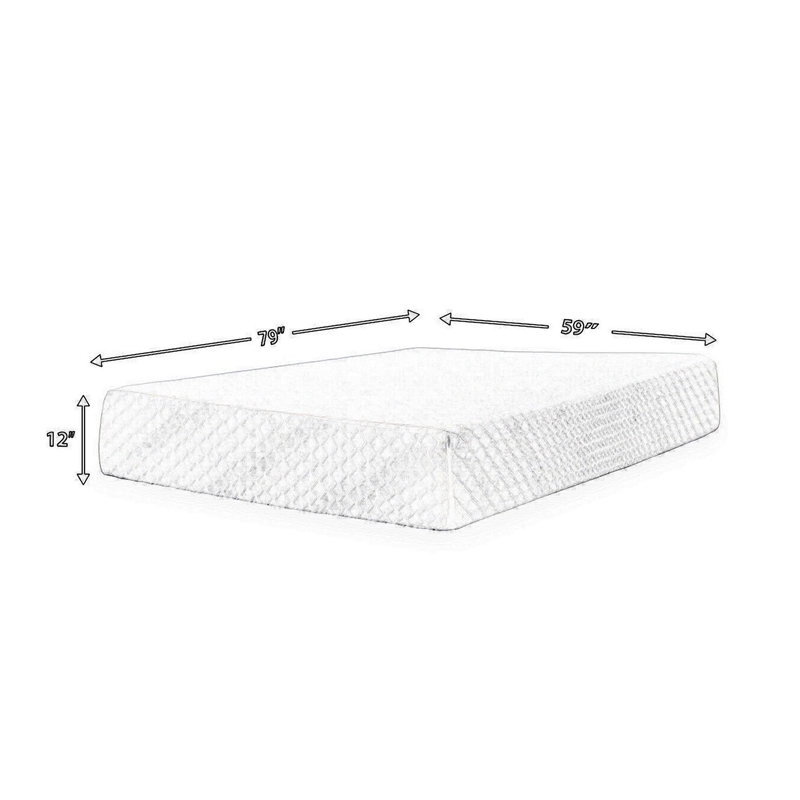 Jeny Queen Mattress- Cool Comfort Memory Foam- Stretch Cover 12 Inch