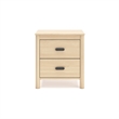 Abis Nightstand- 2 Drawers- Natural Brown Wood- Black Handles- 24 Inch