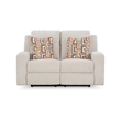 Genna Manual Recliner Loveseat- Light Beige Polyester 2 Pillow 64 Inch