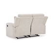 Genna Manual Recliner Loveseat- Light Beige Polyester 2 Pillow 64 Inch
