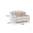 Genna Manual Recliner Loveseat- Light Beige Polyester 2 Pillow 64 Inch