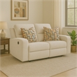 Genna Manual Recliner Loveseat- Light Beige Polyester 2 Pillow 64 Inch