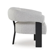 Tisa Accent Chair- Gray Polyester- 3 Leg Black Wood Frame Round Barrel Back