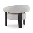 Tisa Accent Chair- Gray Polyester- 3 Leg Black Wood Frame Round Barrel Back