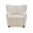Lao Accent Chair- Wingback Design- Cushioned Tufted Back- Beige- Brown