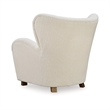 Lao Accent Chair- Wingback Design- Cushioned Tufted Back- Beige- Brown