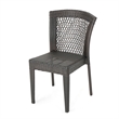 Outdoor Stackable Set of 2 Dining Chairs- 21 Inch Dark Brown PE Rattan Woven