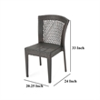 Outdoor Stackable Set of 2 Dining Chairs- 21 Inch Dark Brown PE Rattan Woven