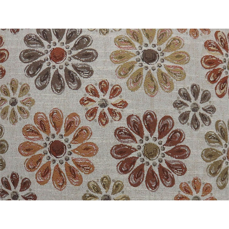Contemporary Style Floral Designed Set of 2 Throw Pillows- Orange