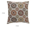 Contemporary Style Floral Designed Set of 2 Throw Pillows- Orange