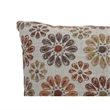 Contemporary Style Floral Designed Set of 2 Throw Pillows- Orange