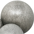 Decorative Ceramic Orbs with Textured Design- Silver- Set of Three