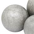 Decorative Ceramic Orbs with Textured Design- Silver- Set of Three
