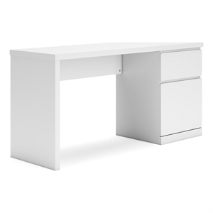 Onira Home Office Desk- 60 Inch Rectangular Top w Drawer- White Wood