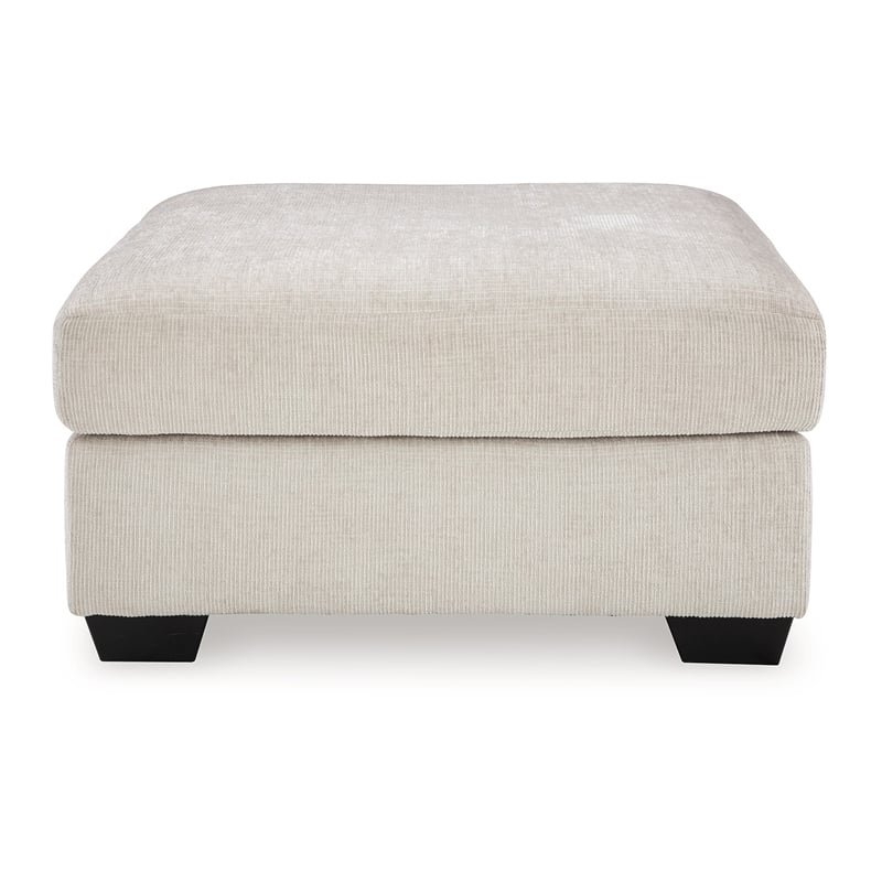 Avie Oversized Accent Ottoman- White Ivory Polyester Cushion- 38 Inch