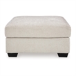 Avie Oversized Accent Ottoman- White Ivory Polyester Cushion- 38 Inch