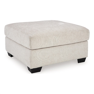 Avie Oversized Accent Ottoman- White Ivory Polyester Cushion- 38 Inch