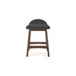 Jeyn Counter Stool with Footrest Set of 2- Brown Wood- Charcoal Gray