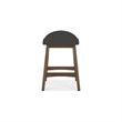 Jeyn Counter Stool with Footrest Set of 2- Brown Wood- Charcoal Gray